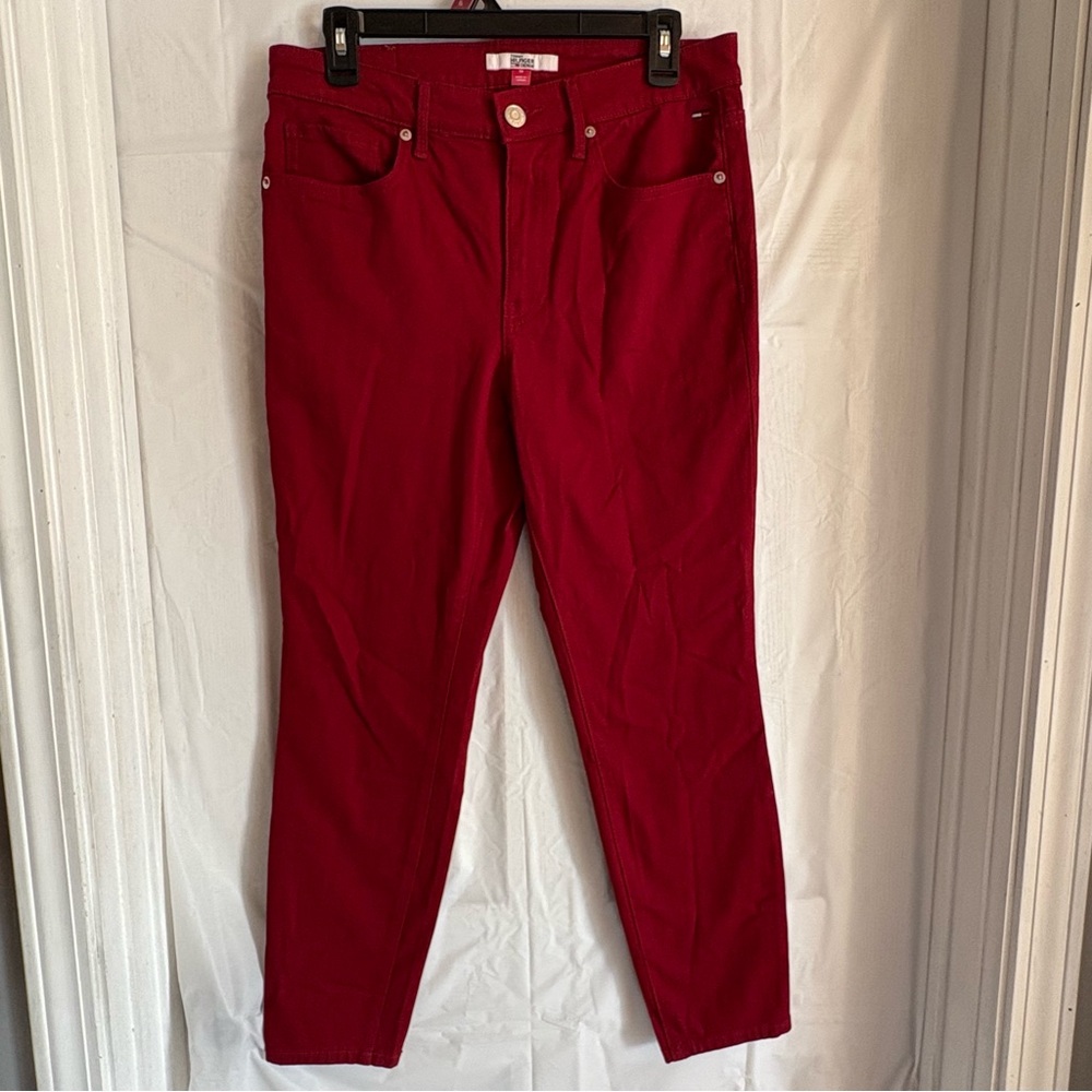 Tommy Hilfiger Red Tribeca Skinny Crop Denim Pants Womens Size 10 Casual Preppy